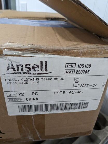 ANSELL Vinyl Bib Apron Blue 33" Width Sz Universal Qty 72 3RYT3