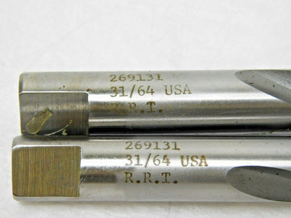 RRT Jobber Length Tanged Drills SS 31/64" Diam 135° Split Point Qty 2 26913