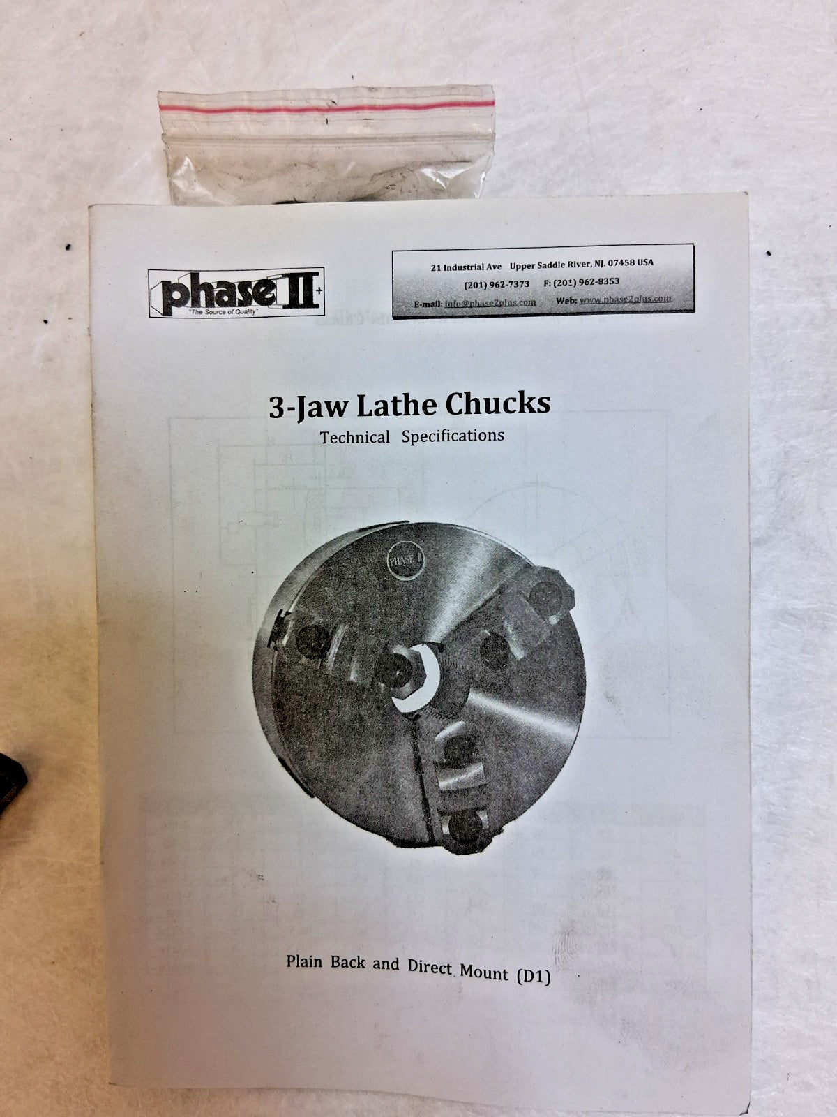 Phase II Manual Lathe Chuck 6" 3 Jaw Self Centering 559-113