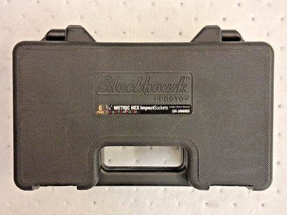 Proto Black Hawk Metric Impact Hex Bit Socket Set 6pc 3/4" Drive UH-3406MS-OLD