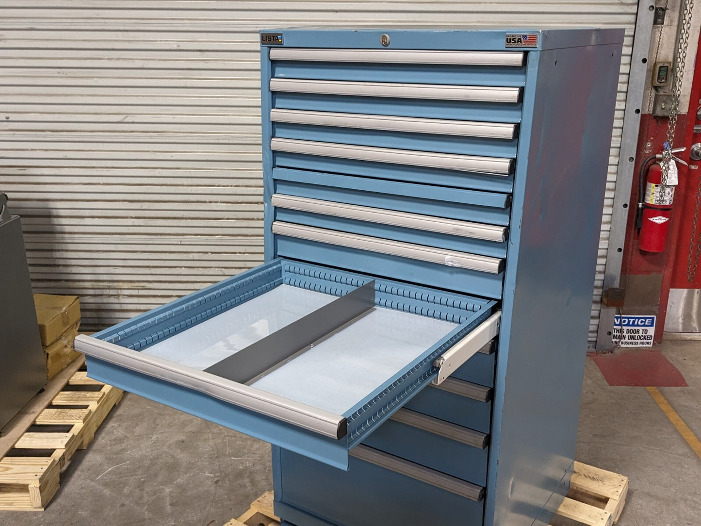 Lista 12 Drawer Modular Storage Cabinet 59 x 28 x 28 Steel Blue SCRATCH N DENT