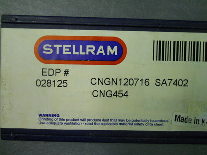 Stellram Ceramic Inserts CNGN120716 CNG454 SA7402  Qty 10 028125