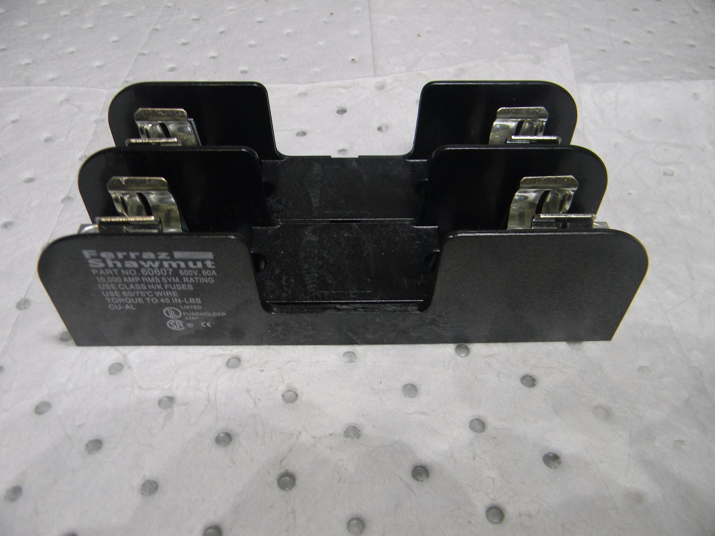 Mersen 2-Pole Fuse Block for 600V 31 to 60 amp Class K & H Fuses Lot of 5 60607