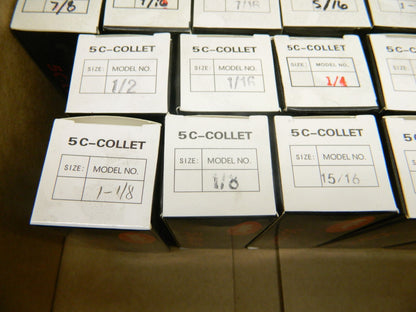 5C Collet Set: 16 Pc, 1/16 to 1-1/8 Capacity INCOMPLETE 230-8018