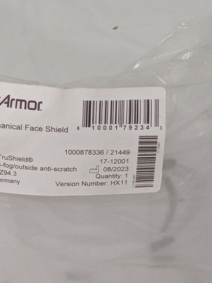 HexArmor Hard Hat Faceshield: Polycarbonate, 10" High, 11" Wide 17-120
