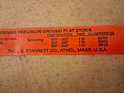 Starret o1 Oil Hardening Flat Stock 3/4" Thick 10" W 36" 54489