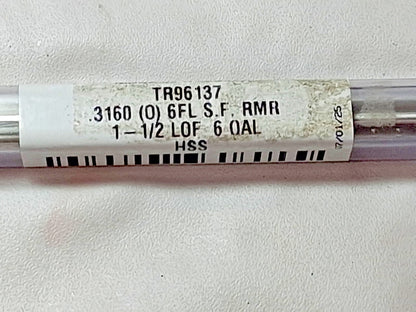Titan USA Straight FL Chucking Reamer HSS Letter O 6" OAL 1-1/2" FL  TR96137