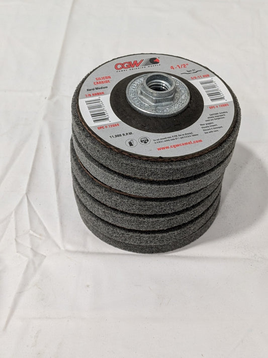 CGW Grinder Wheel 4-1/2 x 5/8-11 Silicon Carbide Hard-Medium Qty 6 72085