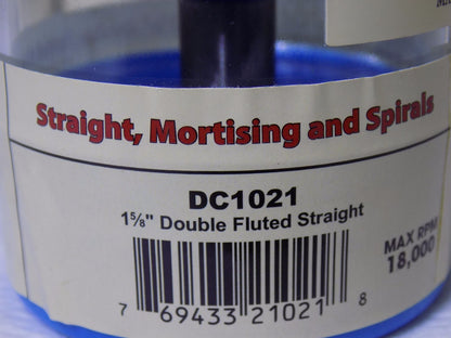 Roman Carbide Dbl Fluted Strt Router Bit 1-5/8" Dia1-3/16" Cut Lgth Qt