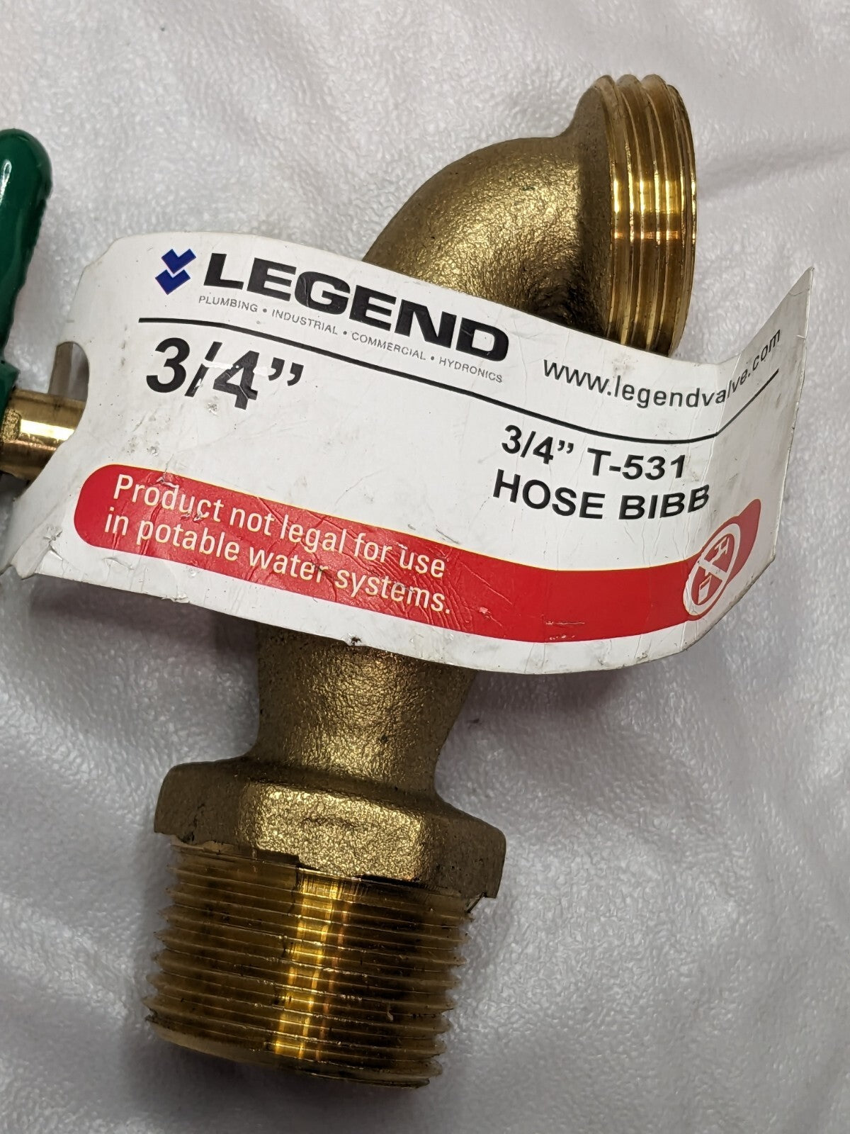 LEGEND 3/4" Pipe, 125 psi WOG Rating, Brass Hose Bibb, Stop Valve Qty 4 107-165