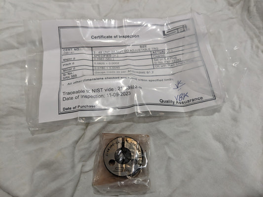 SPI Threaded Ring Gage: #3-48 Thread, Class 2A, no Go 23-123-3