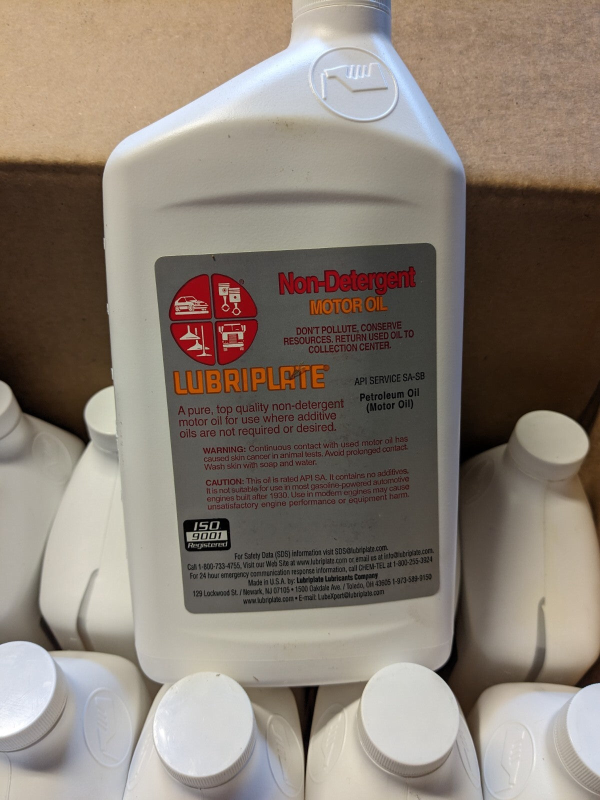 NON-DET. MOTOR OIL - 30 LUBRIPLATE Qty 12 ( 1 QUART )BOTTLES L0807-054