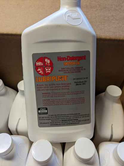 NON-DET. MOTOR OIL - 30 LUBRIPLATE Qty 12 ( 1 QUART )BOTTLES L0807-054