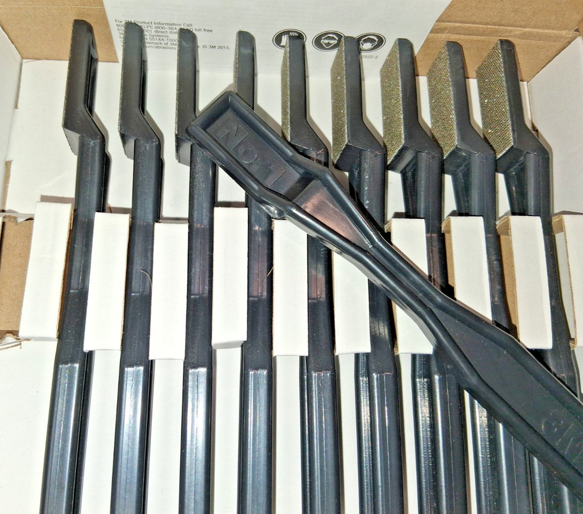 3M Flexible Diamond Hand File 6210J Black 18 N125 #1  7000082154 Box of 10