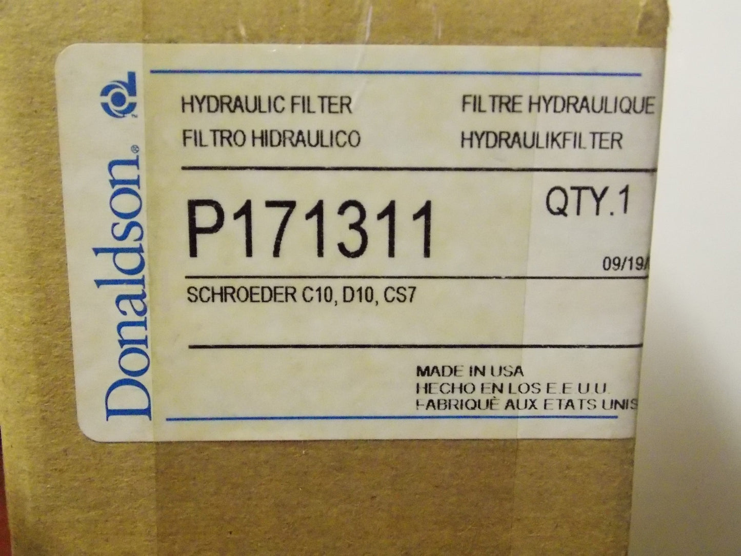Donaldson Hydraulic Cartridge Filter 2.69"OD 1.01"ID 4.56"L  P171311