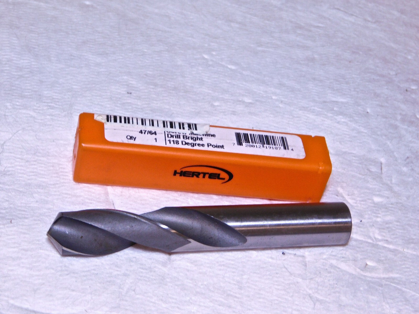 Hertel 2pkHSS Screw Machine Drill Bit 47/64 118º 3-1/8 Fl Lgth 5 OAL 89321848