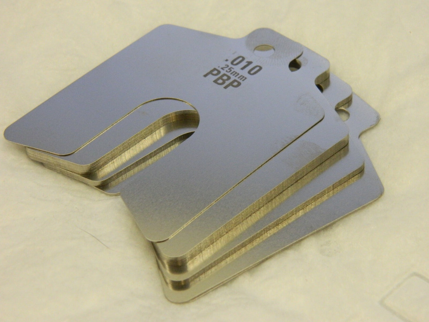 Shim Stock: qty 20 0.01'' Thick, 2'' Long, 2" Wide, Stainless Steel 42230