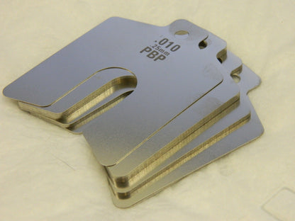 Shim Stock: qty 20 0.01'' Thick, 2'' Long, 2" Wide, Stainless Steel 42230