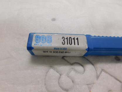 SGS Solid Carbide Square End Mill 9/32" x 3-3/8" 4 Flute  QTY 2  31011