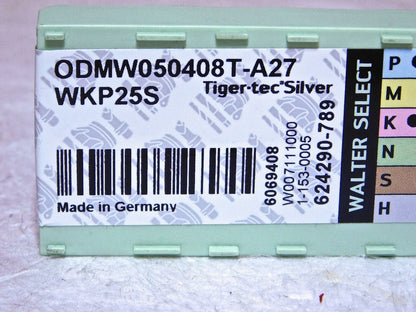 Walter Carbide Milling Inserts ODMW050408T-A27 Grade-WKP25S Qty 10 6069408