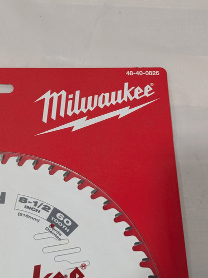Milwaukee Wet & Dry Cut Saw Blade: 8-1/2" Dia, 5/8" Arbor Hole, 60T 48-40-0826