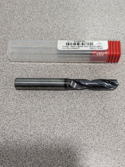 ACCUPRO Jobber Length Drill Bit: 13/32" Dia, 140 °, Solid Carbide 63309785