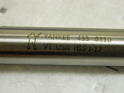Yankee Chucking Reamer HSS 0.811" Diam x 9-1/2" OAL 8 FL 433 .8110