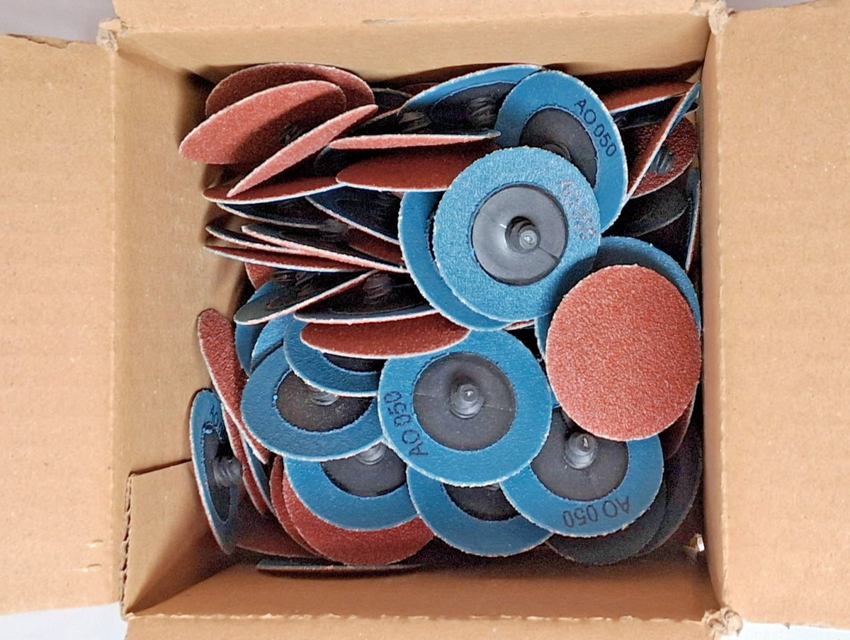 TRU-MAXX Aluminum Oxide Coated Quick-Change Discs QTY100 50Grit 54669616