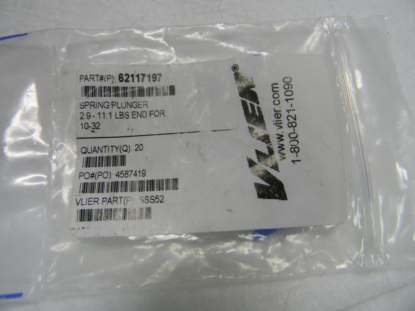Vlier Stainless Steel Threaded Spring Plunger 0-32 3/4" QTY 15  SSS52