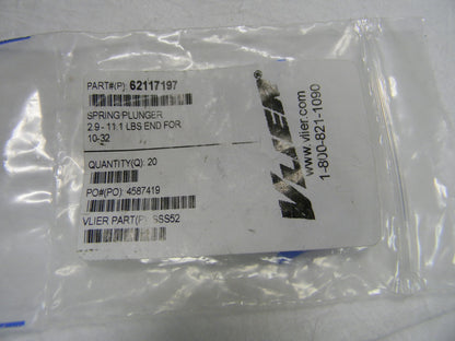 Vlier Stainless Steel Threaded Spring Plunger 0-32 3/4" QTY 15  SSS52