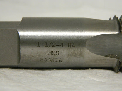 Interstate HSS Standard Hand Tap 1-1/2-4 UNC 4Fl St Flute 6-3/8 OAL 04489473
