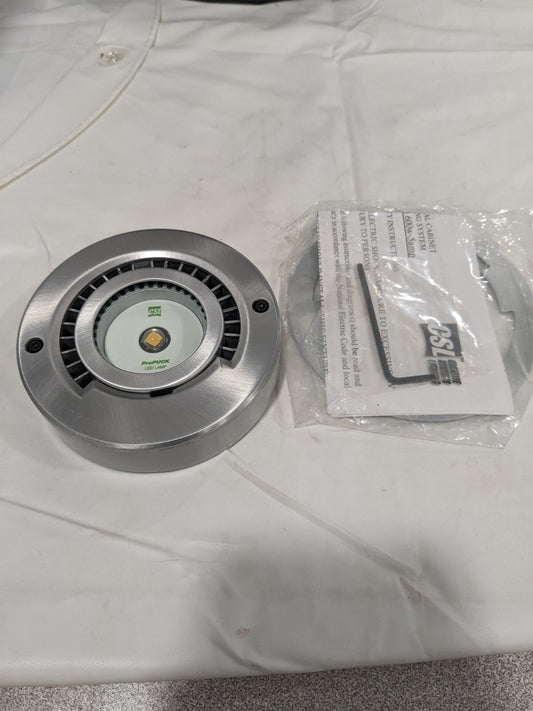 Pro Puck LED Satin Aluminum- 120V system. High Power 4 Watt PP-4WLED-SA