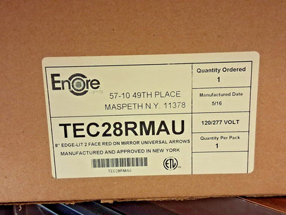 Encore Lighting LED Edge Lit Exit Sign Recessed Mount SC6953
