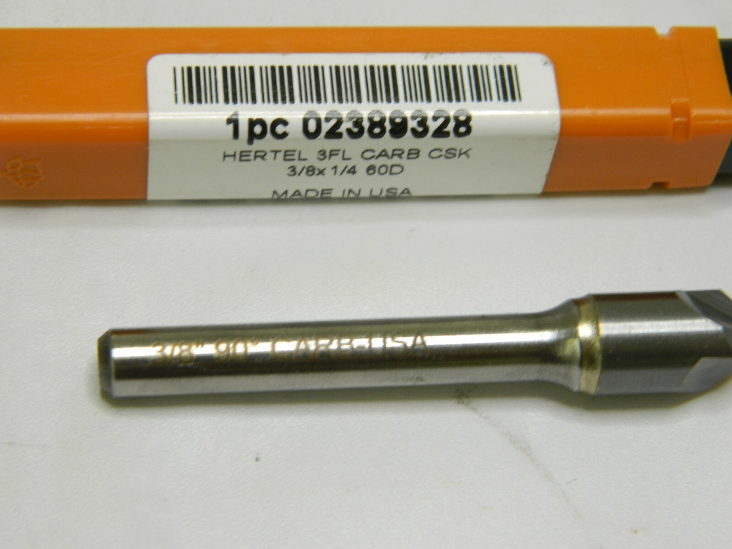 HERTEL SC Countersink 3/8 Head Diam, 1/4 Shank Diam, 3 FL 60° 02389328