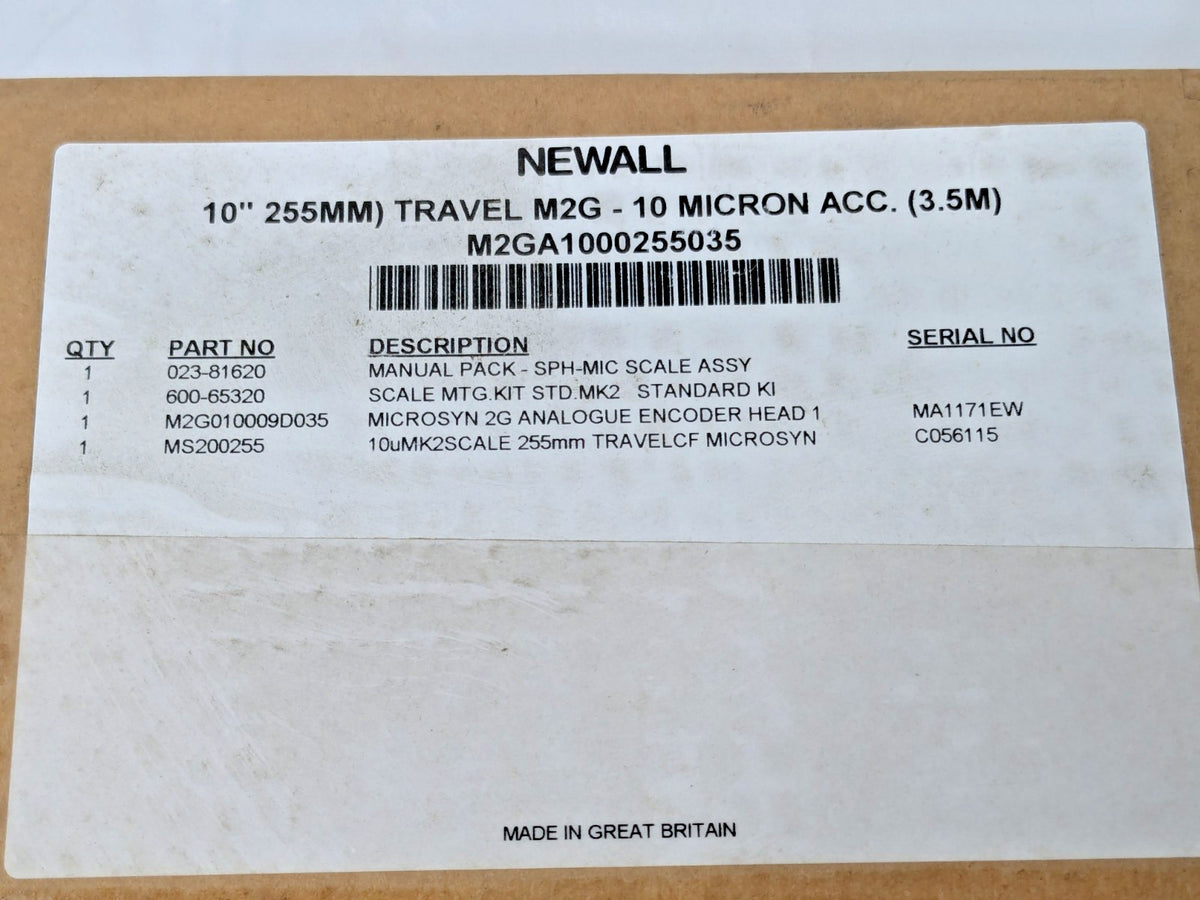 Newall Microsyn 2G 10″ Travel Linear Scale 10um Accyracy M2GA1000255035