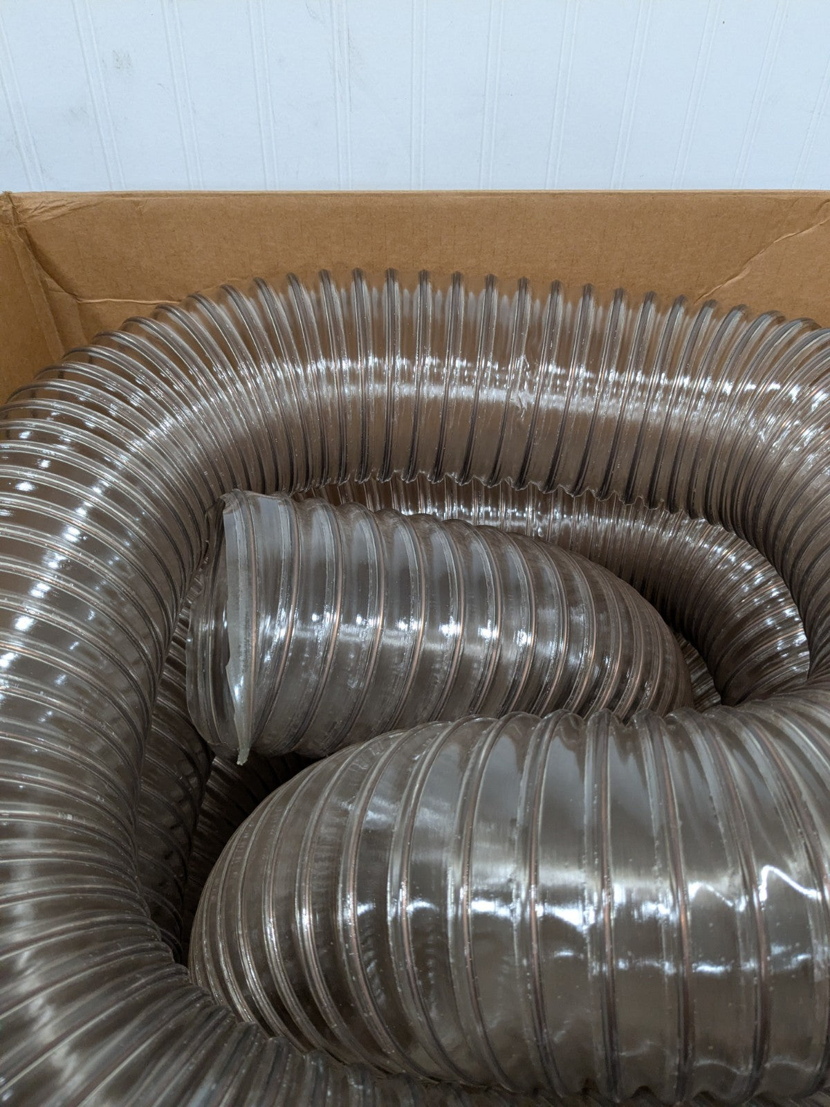 Hi-Tech Duravent Blower Duct Hose: 4-1/2" ID, 25' Long, Clear, PVC 202104502025