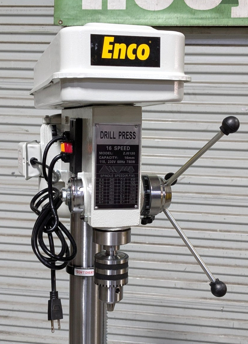 ENCO Drill Press  13.622" Swing  3/4HP  Step Pulley Drive 115V  Scratch &am