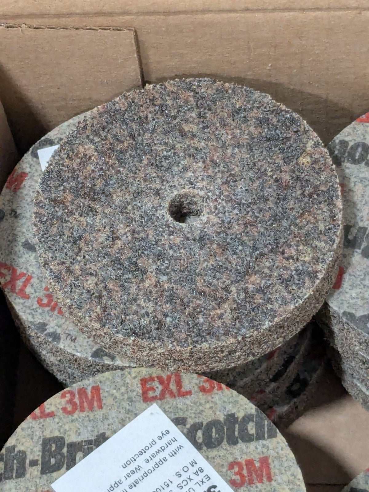 3M Deburring Wheel: 3" Dia, 1/2" Face Width, 3/8" Hole Box of 17 00048011185606