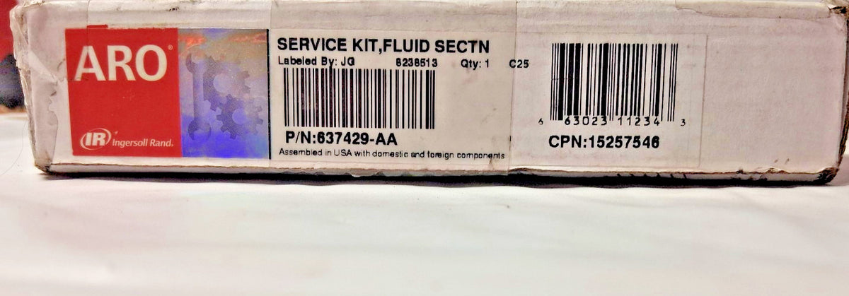 ARO Santoprene Fluid Section Repair Kit for 3/8" Diaphragm Pump 1 PC 637429-AA