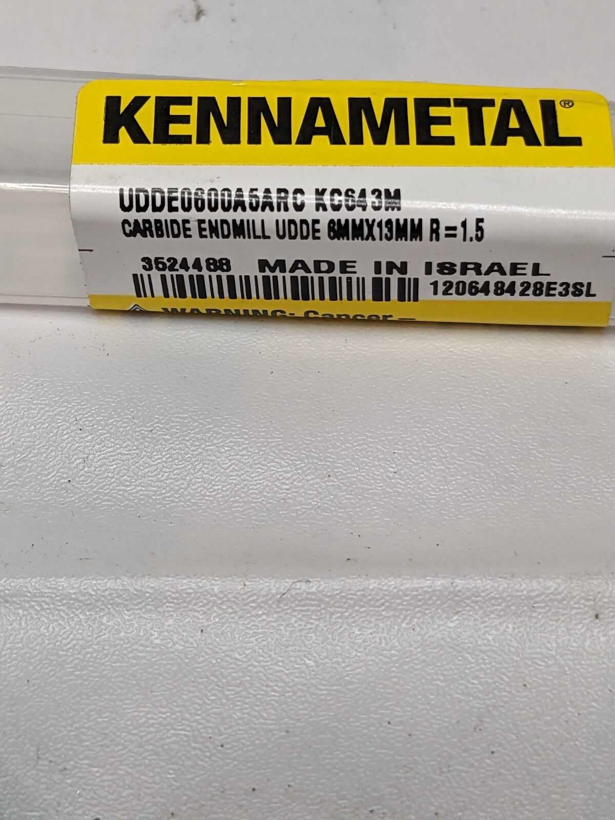 KENNAMETAL Corner Radius End Mill: 6 mm Dia, 13 mm LOC 3524488