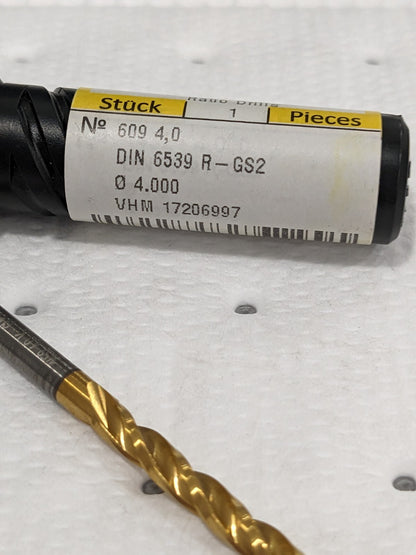 GUHRING Jobber Length Drill Bit: 4.00 mm (0.1575) Dia, 150º 9006090040000