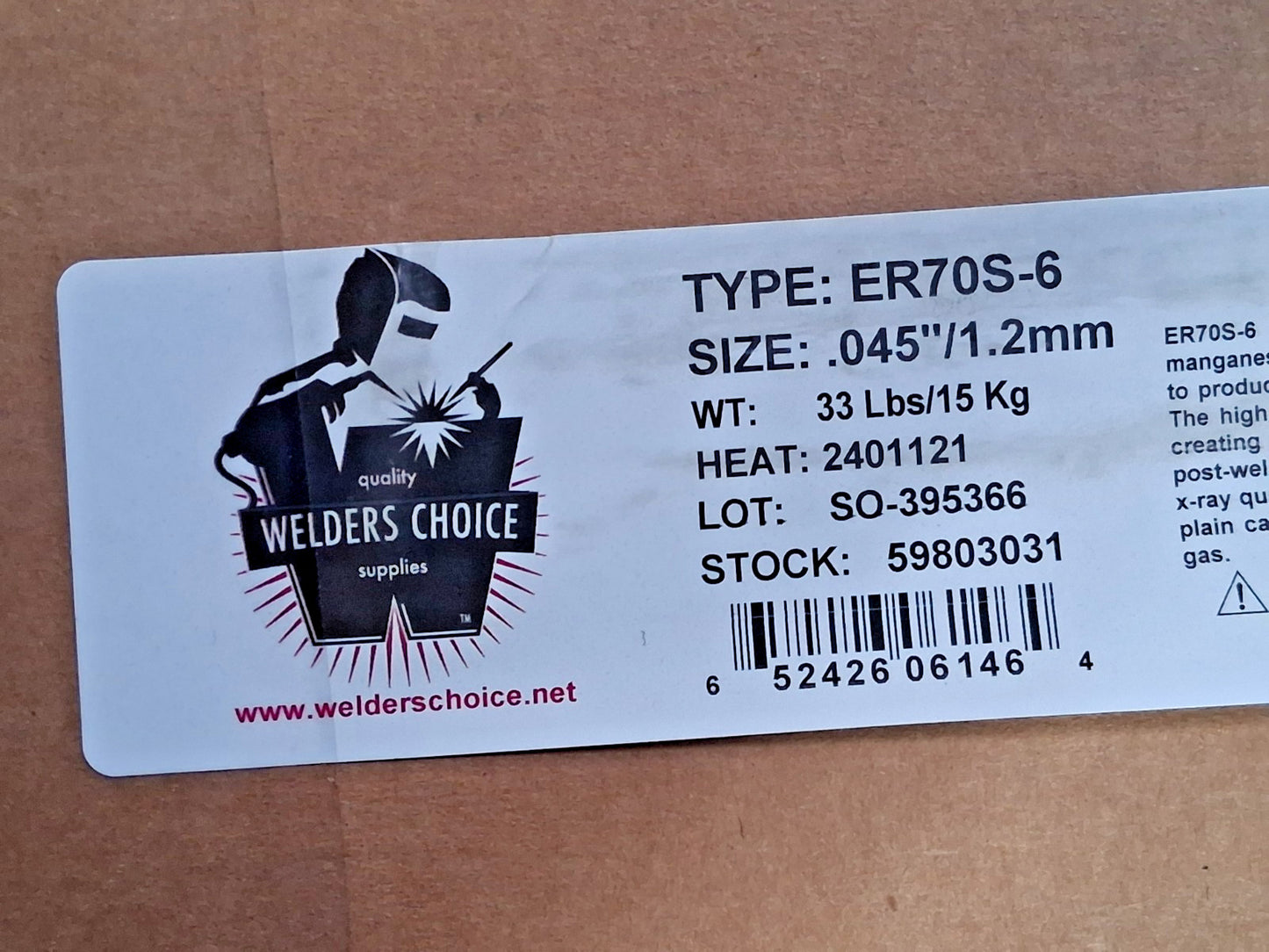 Welders Choice MIG Welding Wire ER70S-6 .0450" Dia Carbon Steel 59803031