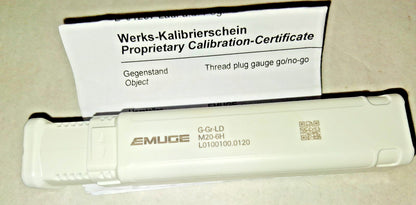 Emuge Thread Plug Gage M20x2.5 Class 6H Double End Go/No Go L0100100.0120