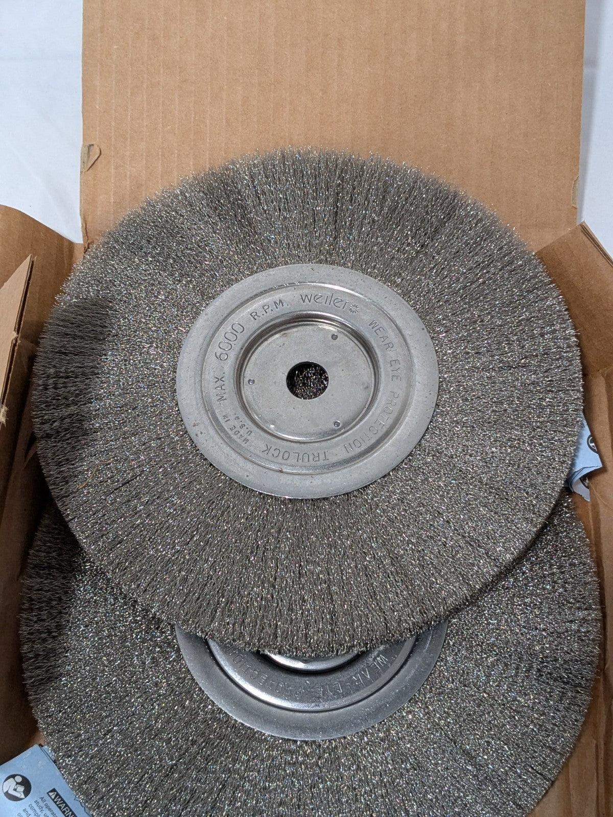 Weiler Wheel Brush: 8" Wheel Dia, 1/2" Face Width, 0.0060" Wire D