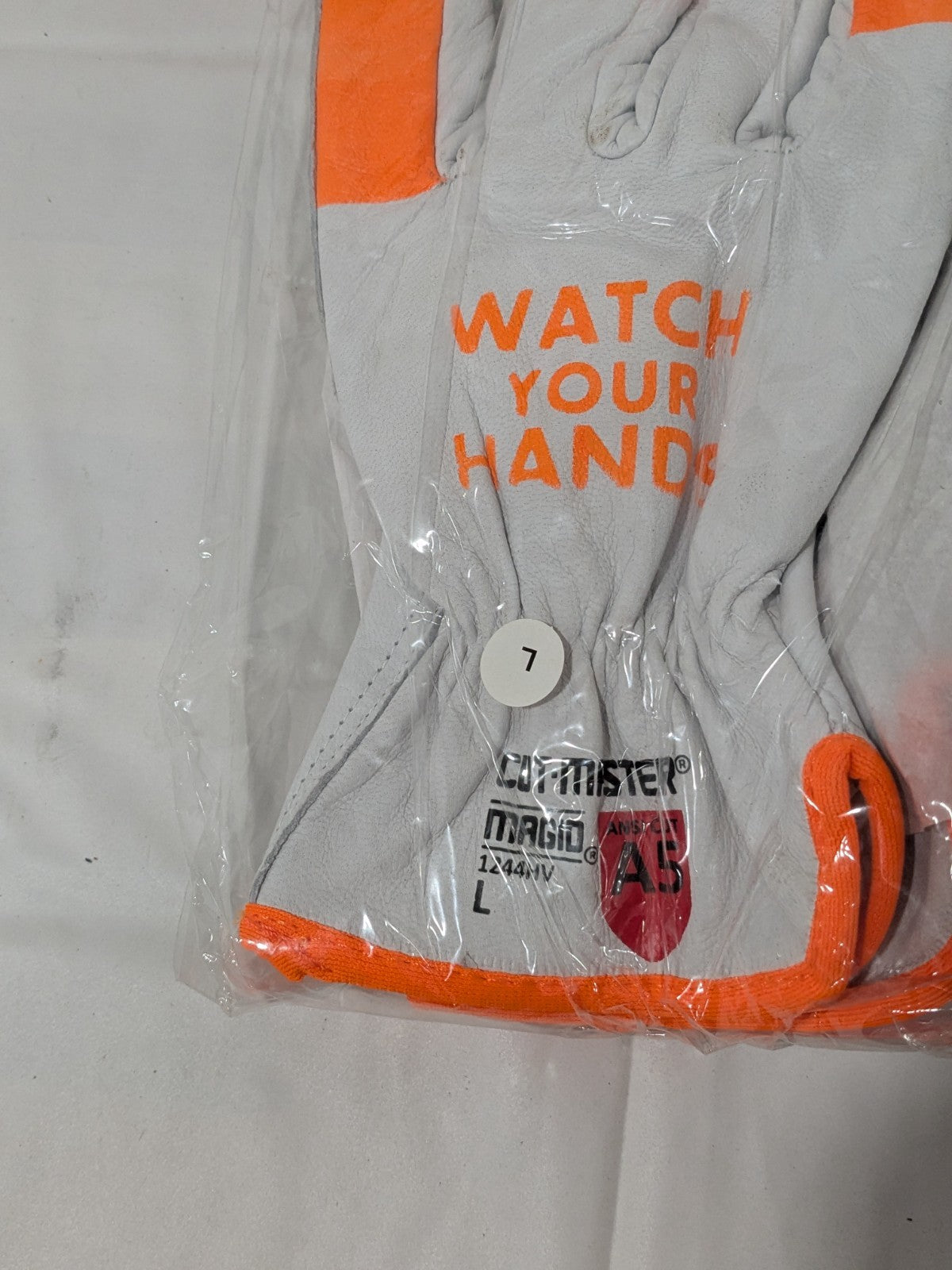 MAGID Anti Cut Leather Work Glove, Cut Level A5 Sz L Qty 5 Pairs 1244HV