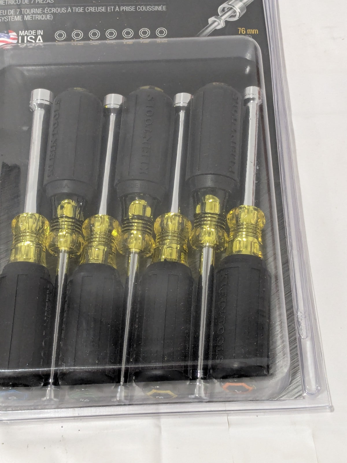 Klein Tools Nut Driver Set: 7 Pc, 5 to 10 mm, Hollow Shaft 65160
