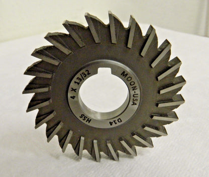 Moon Cutter HSS Side Milling Cutter 4" x 13/32" x 1-1/4" 24 Teeth