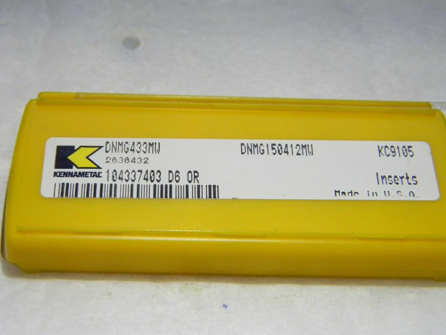 Kennametal Carbide Turning Inserts DNMG433MW Grade KC9105 Qty 5 2636432
