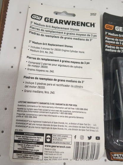 GearWrench 2pk of- Replacement Stones, 3", Medium Grit 3157
