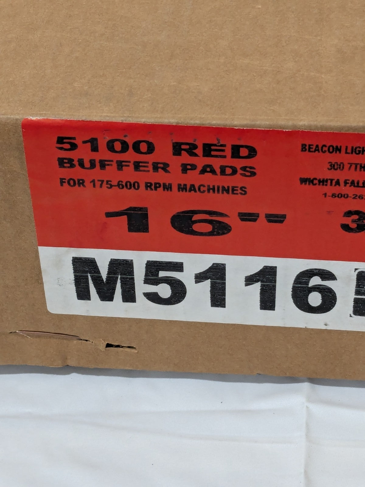 AbilityOne Floor Pad, Red Spray Buffer 5100, 16" Diameter Box of 5 7910015133314
